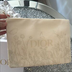 Dior Beige Floral Pouch
